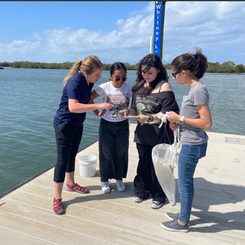 Group of people on dock
