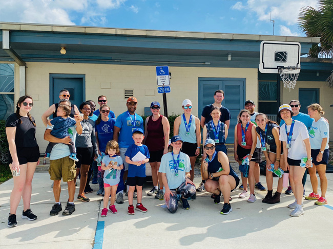 Group of people gathered for 5K